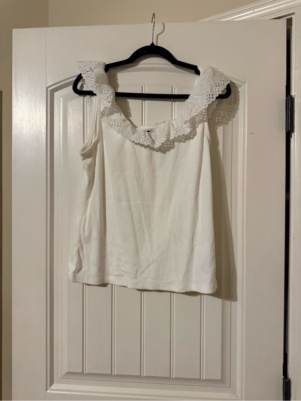 GAP White Eyelet Ruffle Camisole